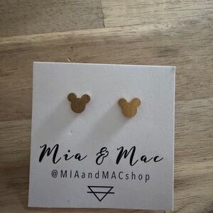 Gold Mickey Earrings